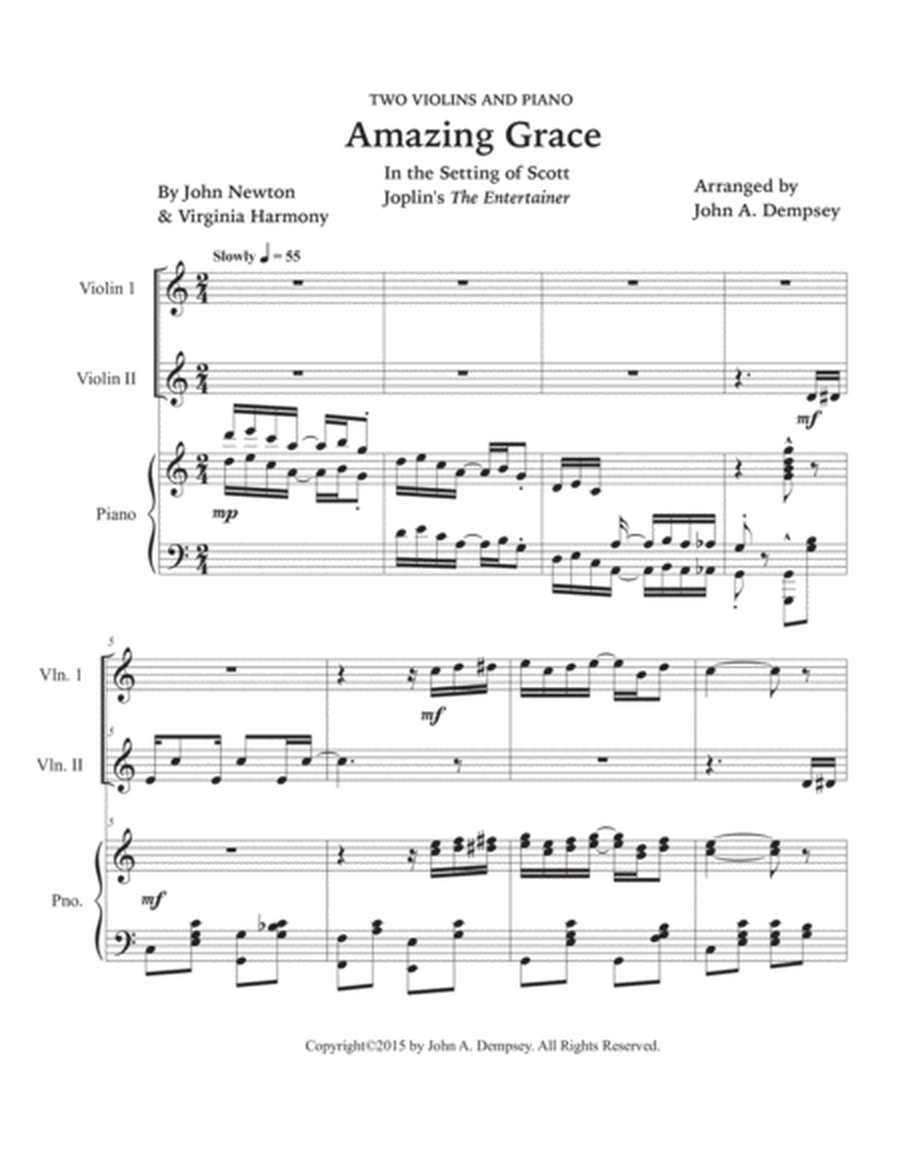 Amazing Grace / The Entertainer (Trio for Two Violins and Piano) image number null