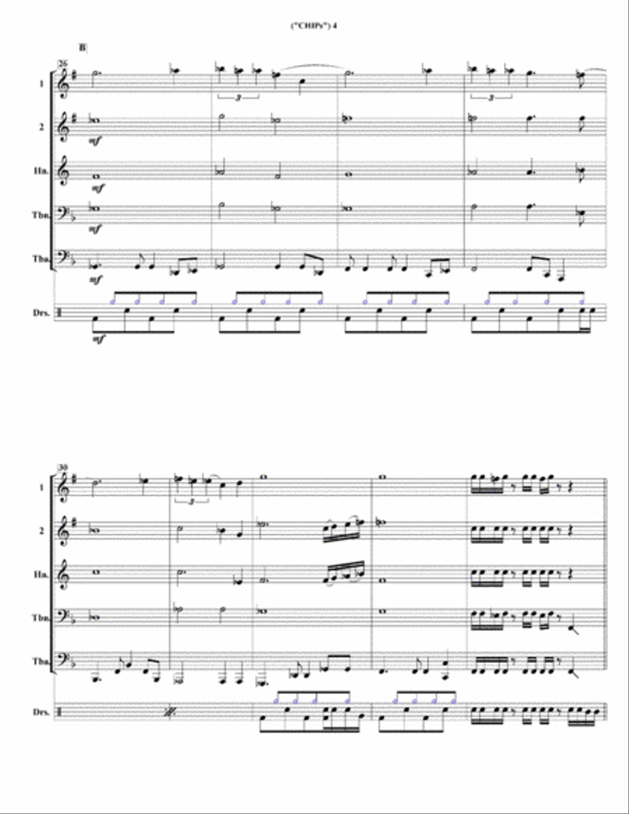Chips Theme Brass Quintet scores gallery preview page 6