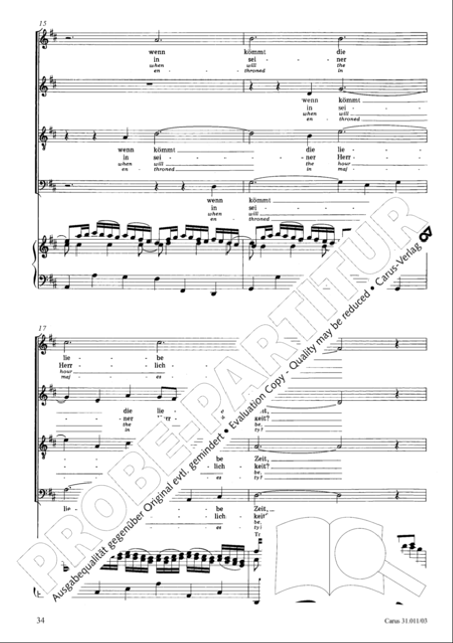 Lobet Gott in seinen Reichen (Himmelfahrtsoratorium) 4-Part scores gallery preview page 35