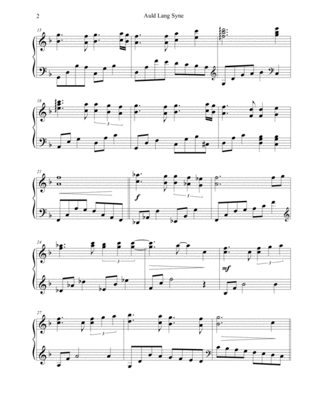Auld Lang Syne - late intermediate piano image number null