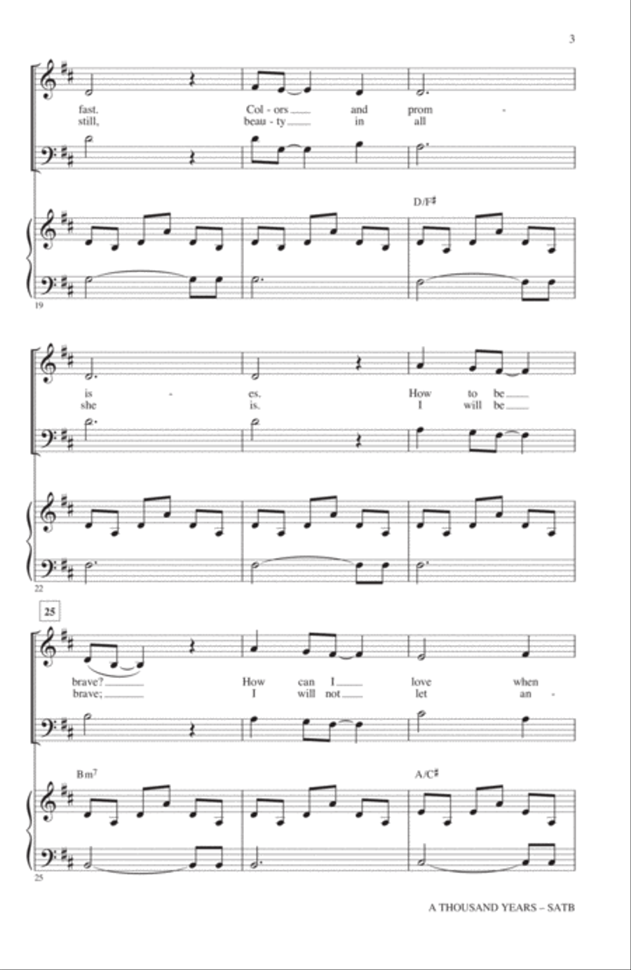 A Thousand Years (arr. Mac Huff) 4-Part scores gallery preview page 2