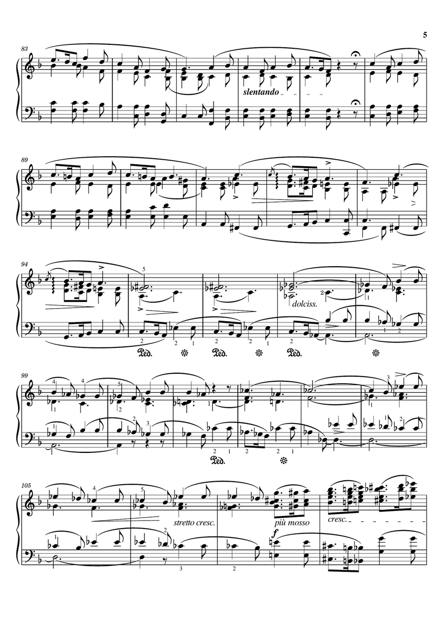 Chopin - Ballade No.2, Op.38 In F Major, Original for Piano Solo With Fingering Piano Solo scores gallery preview page 5