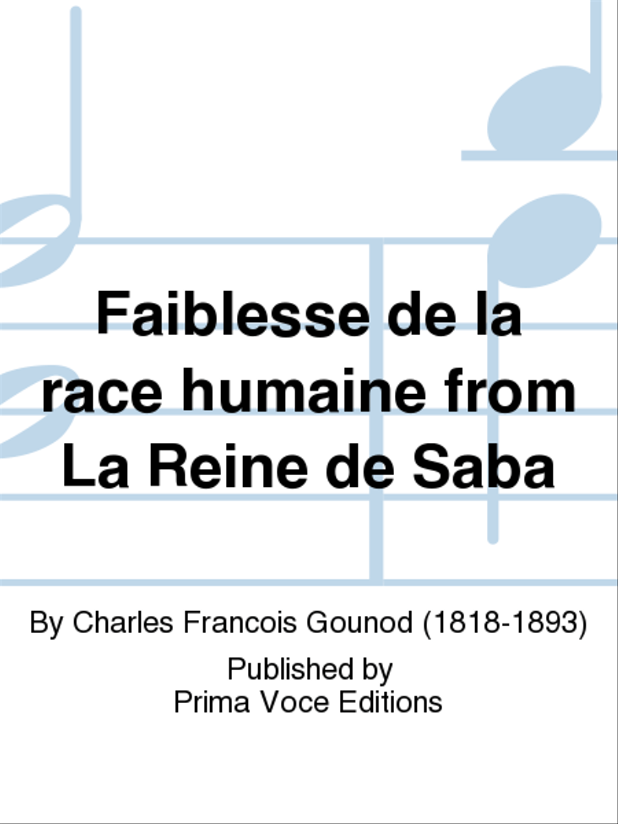 Faiblesse de la race humaine from La Reine de Saba Tenor Voice scores gallery preview page 1