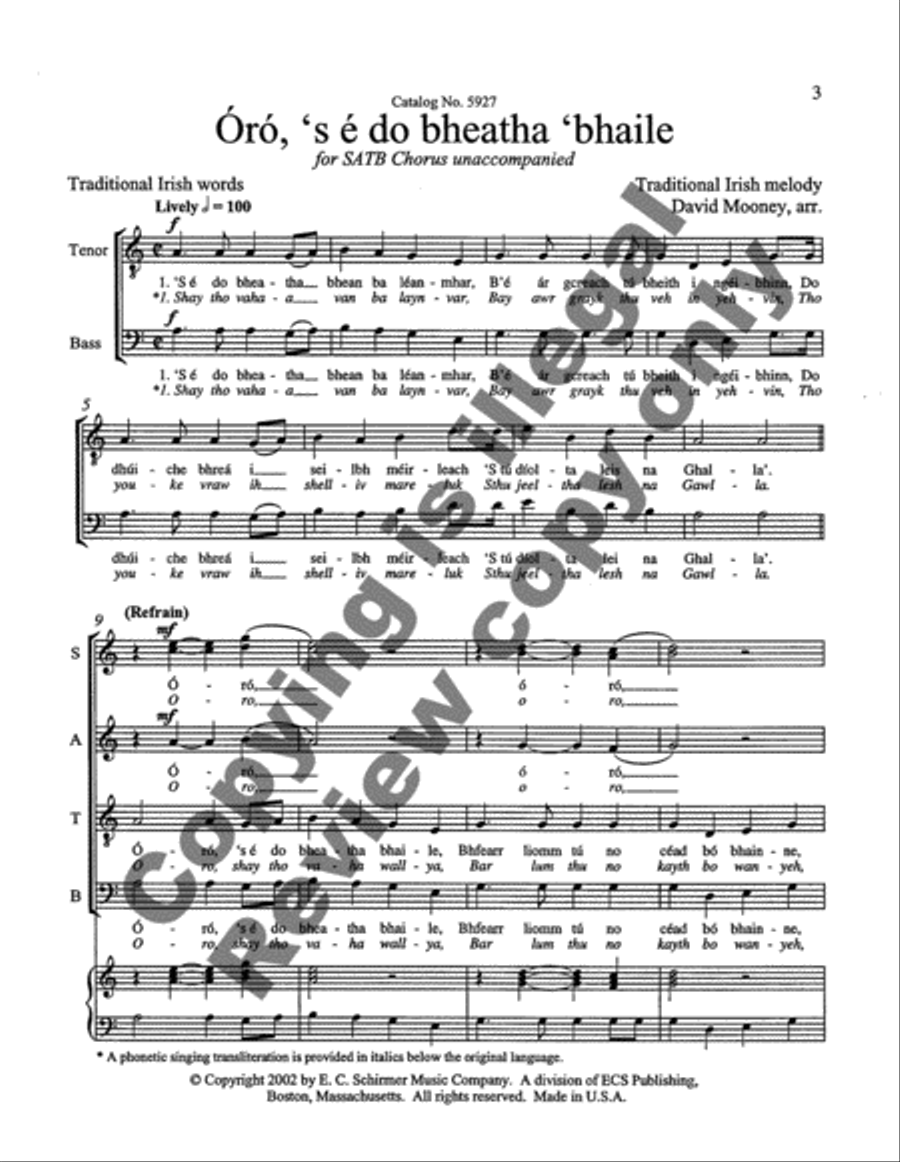 Oro, 's e do Bheatha 'Bhaile 4-Part scores gallery preview page 6