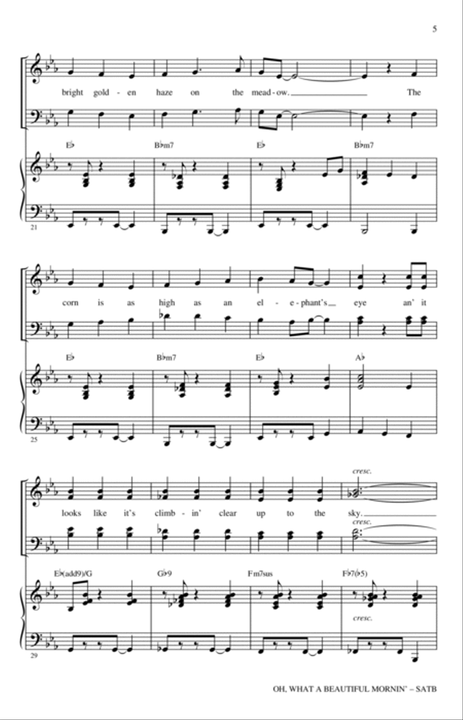 Oh, What A Beautiful Mornin' (from Oklahoma!) (arr. Kirby Shaw) 4-Part scores gallery preview page 3