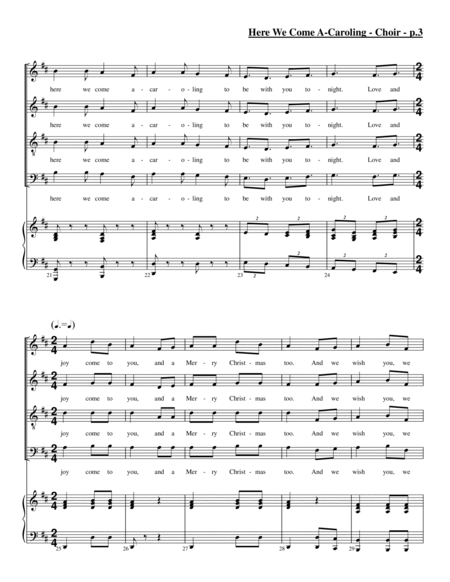 Here We Come A-Caroling (SATB) image number null