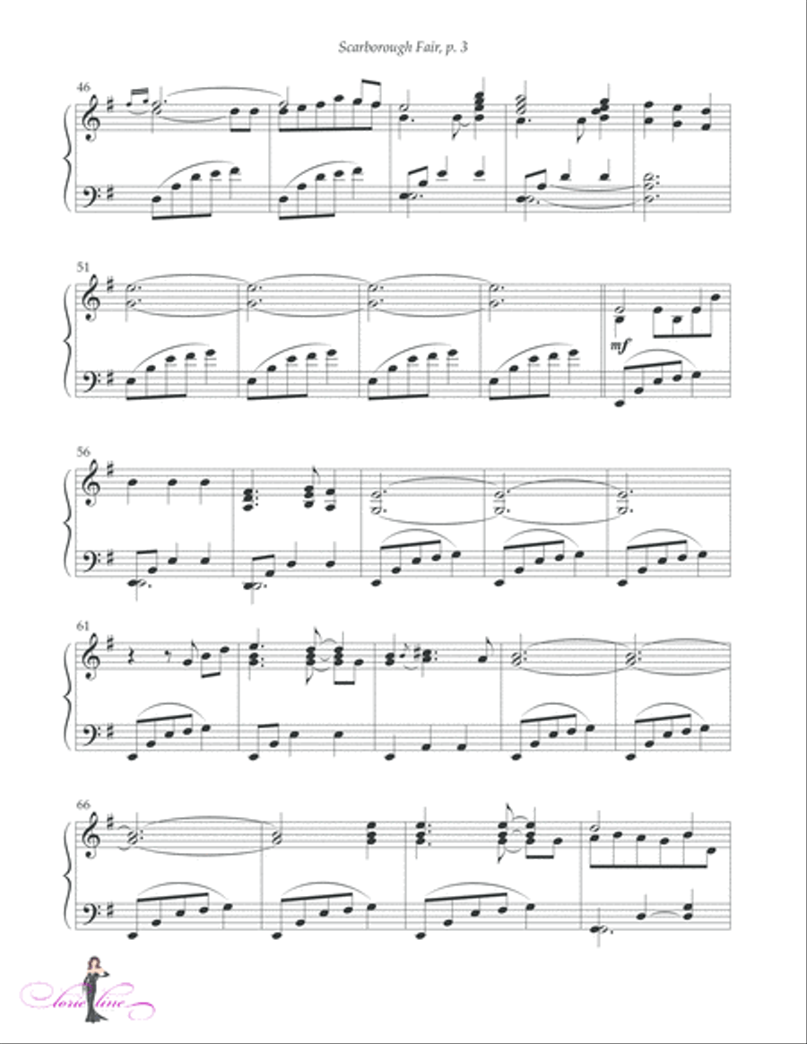 Scarborough Fair Piano Solo scores gallery preview page 4