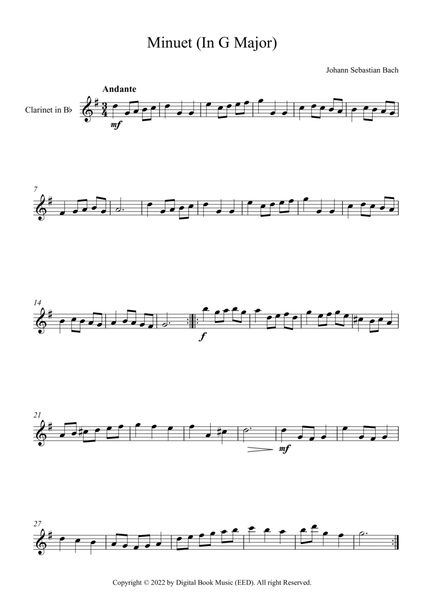 Minuet (In G Major) - Johann Sebastian Bach (Clarinet).pdf