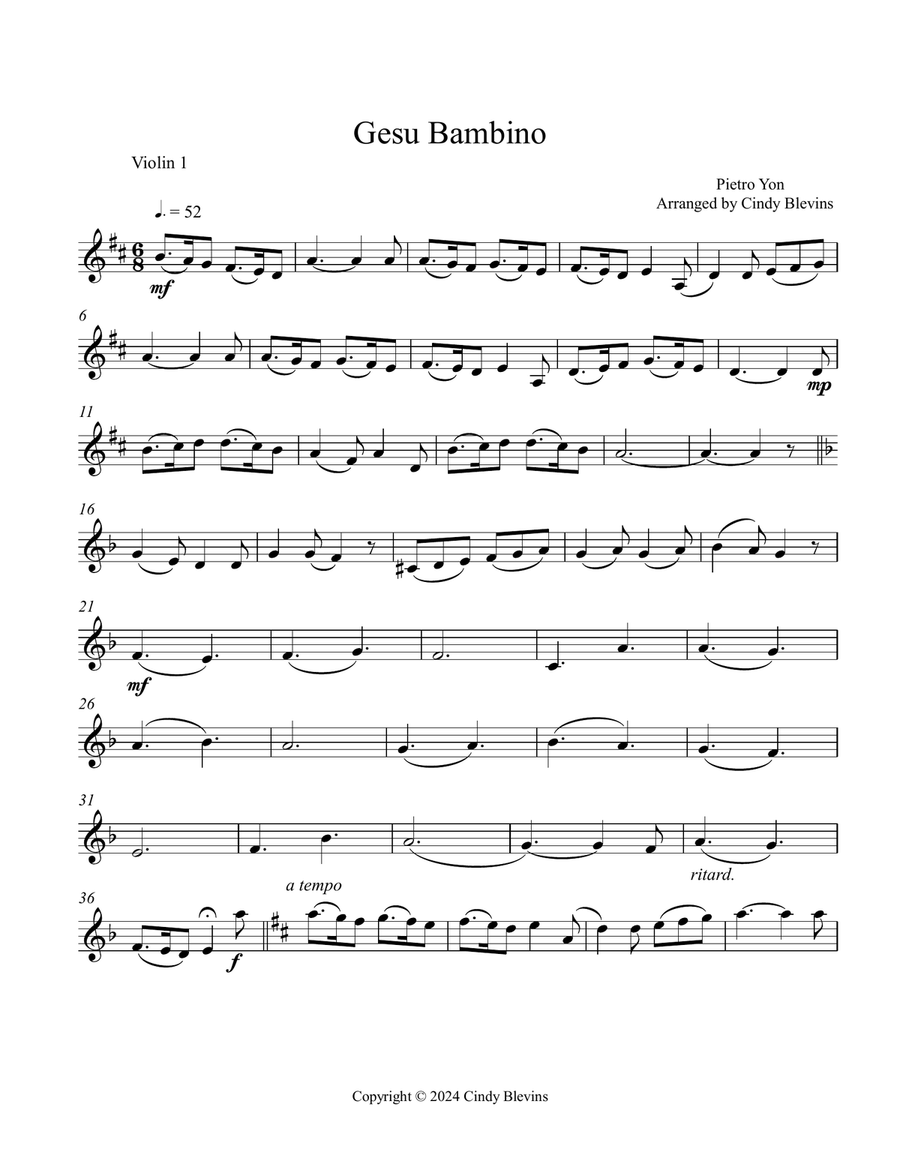 Gesu Bambino, for Violin Trio String Trio scores gallery preview page 6