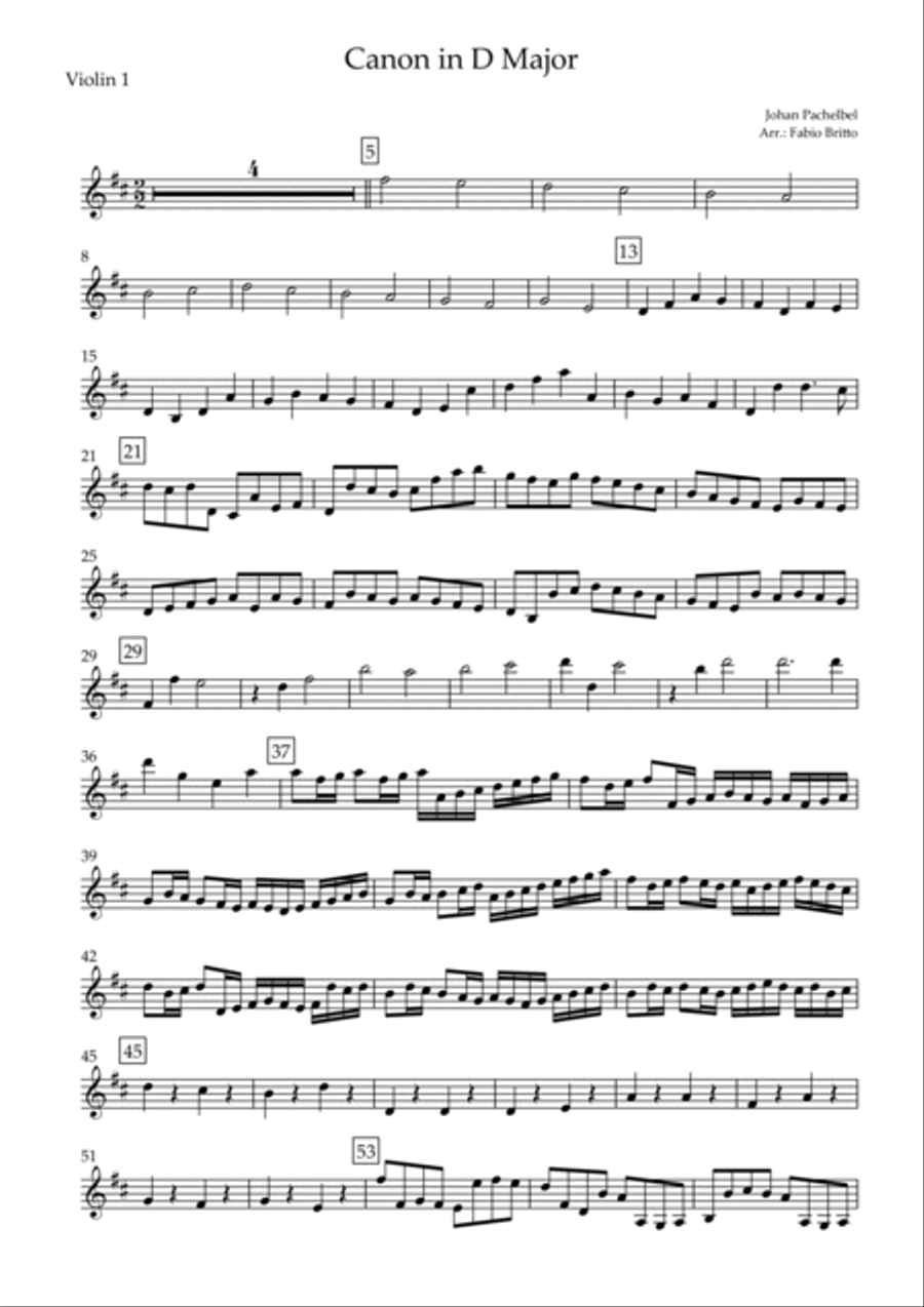 Canon in D Major (Johann Pachelbel) for Violin Trio String Trio scores gallery preview page 5