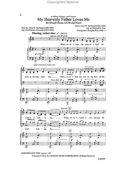 My Heavenly Father Loves Me / All Things Bright and Beautiful - SATB