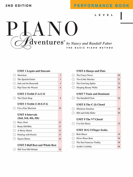 Piano Adventures Level 1 - Performance Book (2nd Edition) by Nancy Faber Piano Method - Sheet Music