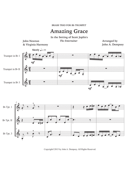 Amazing Grace / The Entertainer (Trumpet Trio) image number null