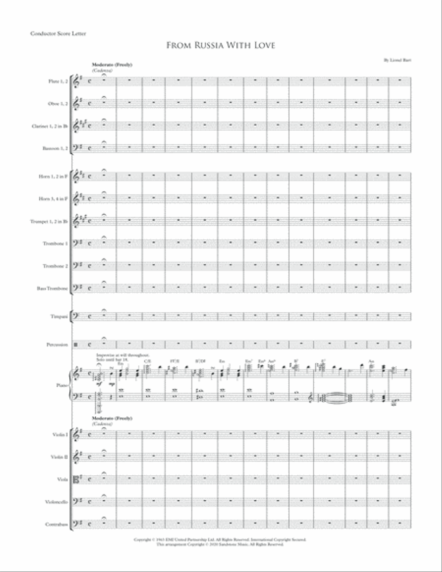 From Russia With Love Full Orchestra scores gallery preview page 2