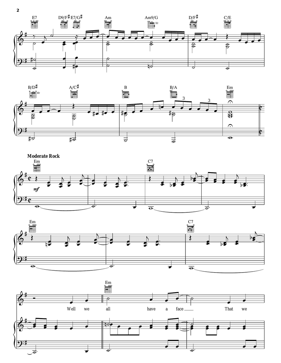 The Stranger Piano, Vocal, Guitar scores gallery preview page 2
