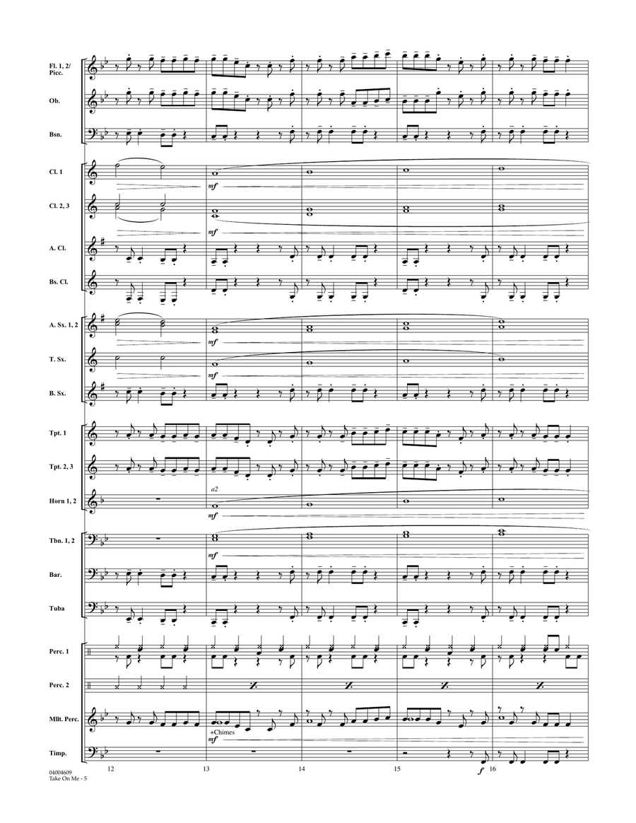 Take on Me - Conductor Score (Full Score) Concert Band scores gallery preview page 4
