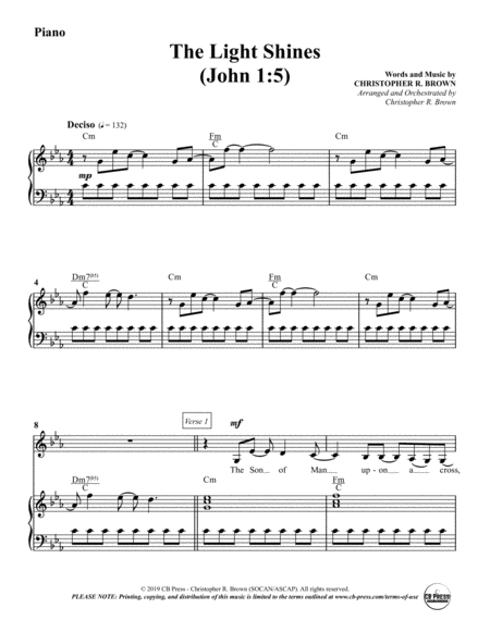 The Light Shines [John 1:5] (Anthem) - Piano Accompaniment image number null