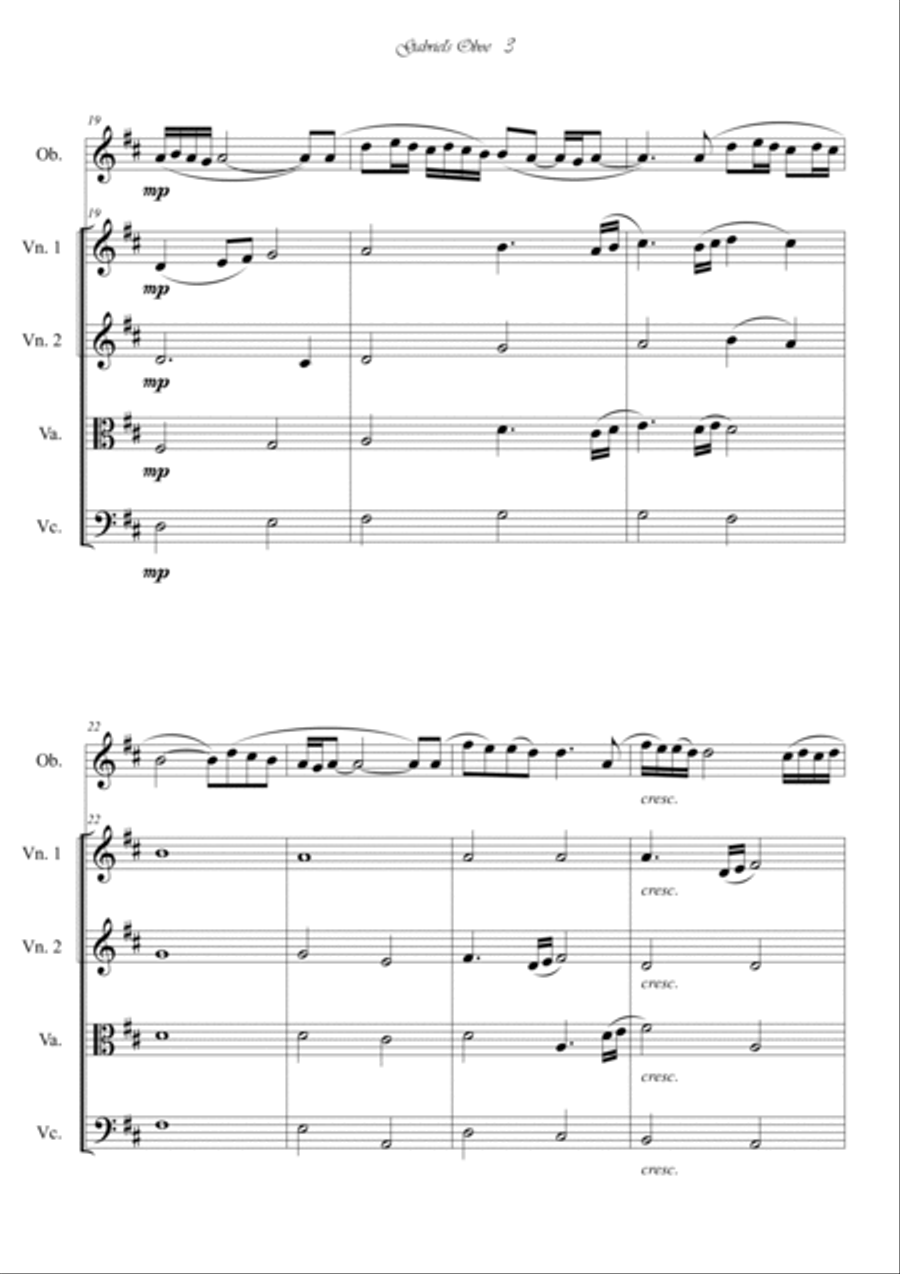 Gabriel's Oboe Small Ensemble scores gallery preview page 3
