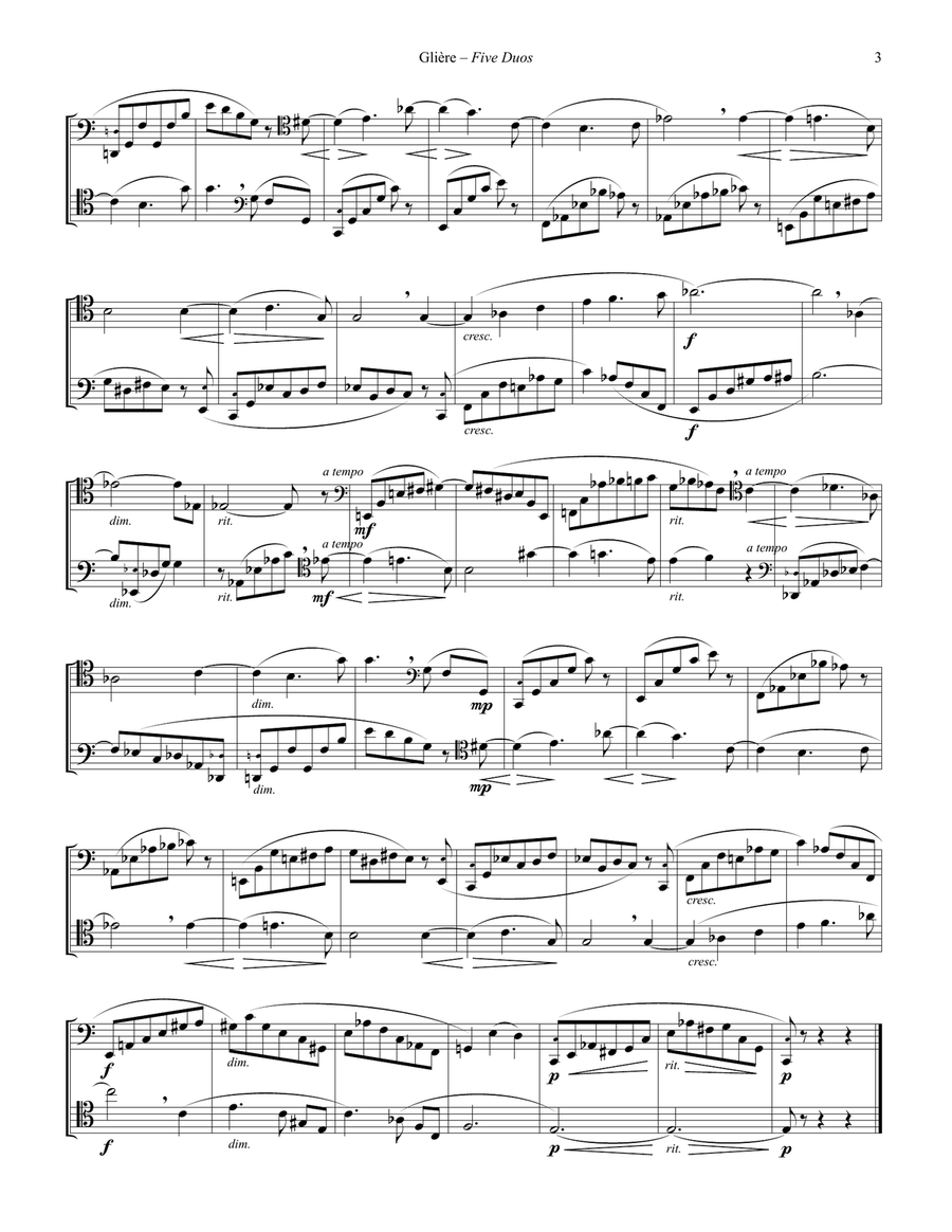 Five Duos from Op. 53 for Two Trombones Trombone Duet scores gallery preview page 3