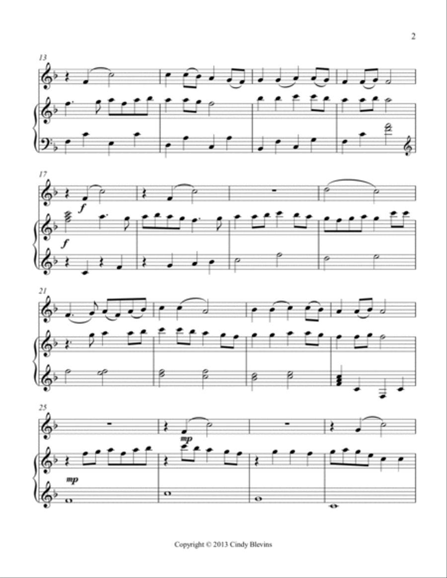 Simple Gifts, for Harp and Violin String Duet scores gallery preview page 3