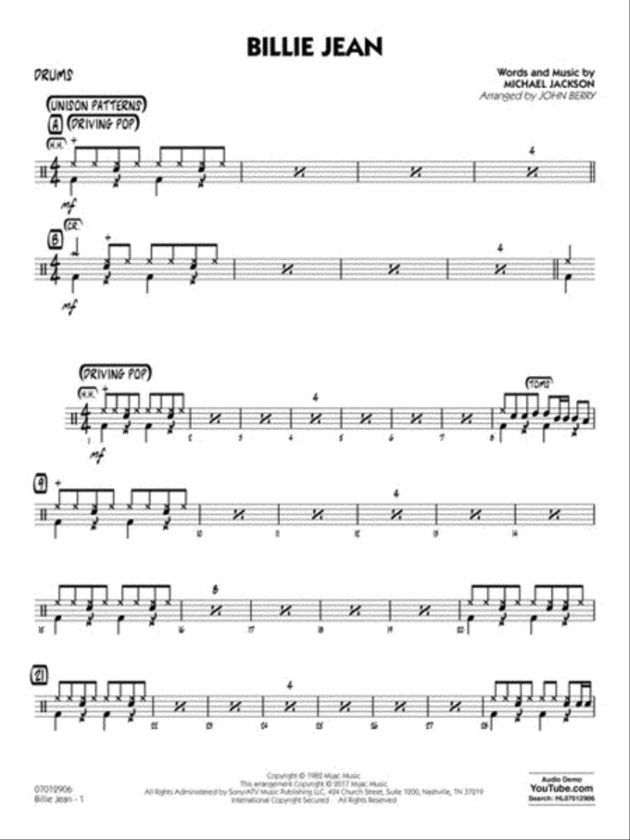Billie Jean Billie Jean Jazz Ensemble scores gallery preview page 7