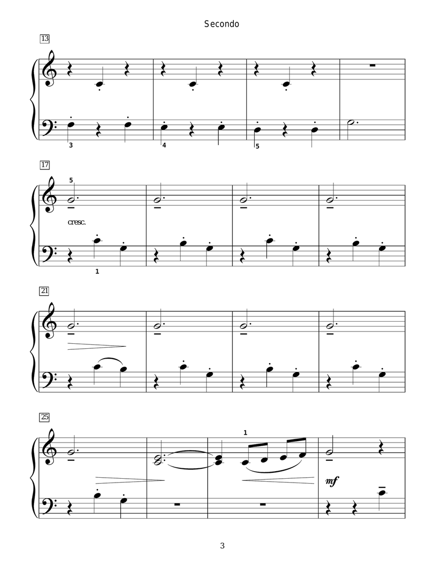Bring A Torch, Jeannette Isabella Piano Duet scores gallery preview page 3