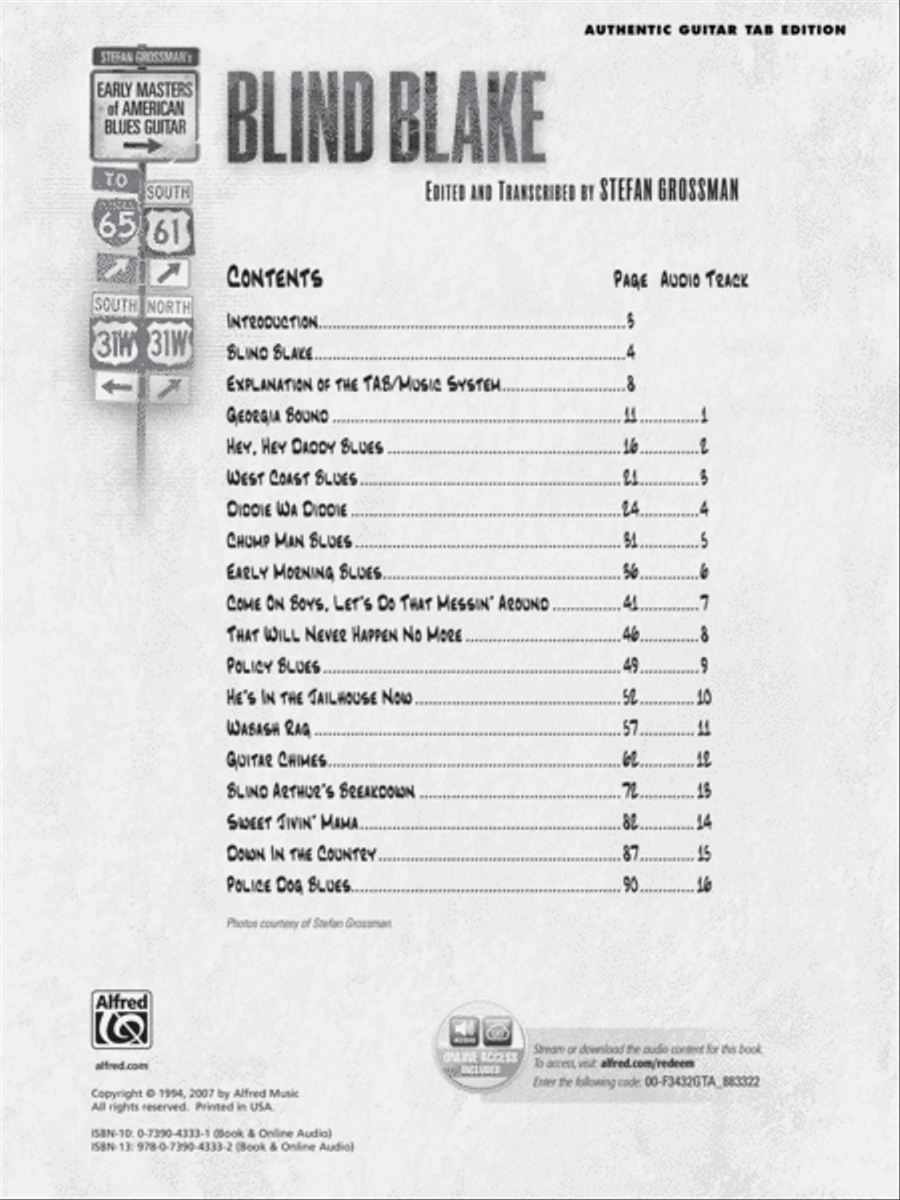 Stefan Grossman's Early Masters of American Blues Guitar: Blind Blake Acoustic Guitar scores gallery preview page 2