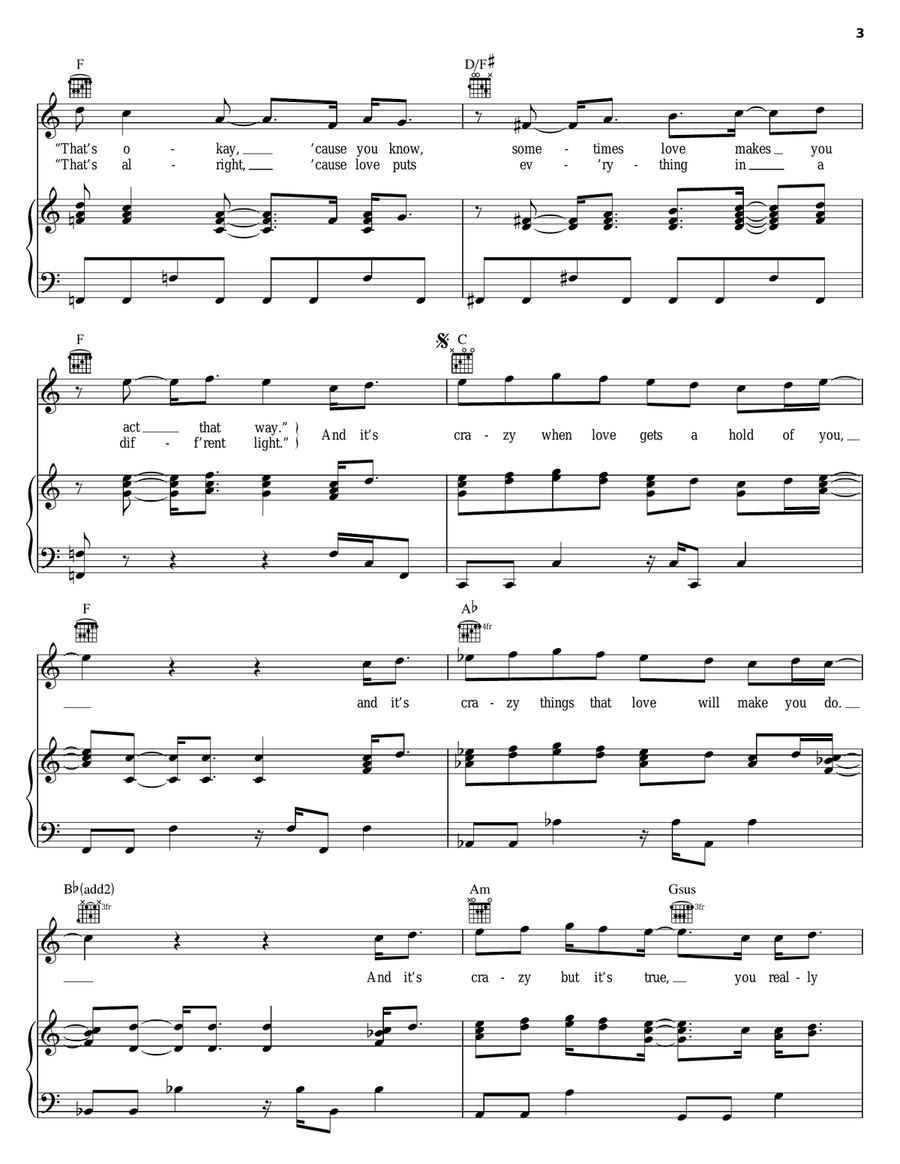 Something Crazy Piano, Vocal, Guitar scores gallery preview page 3