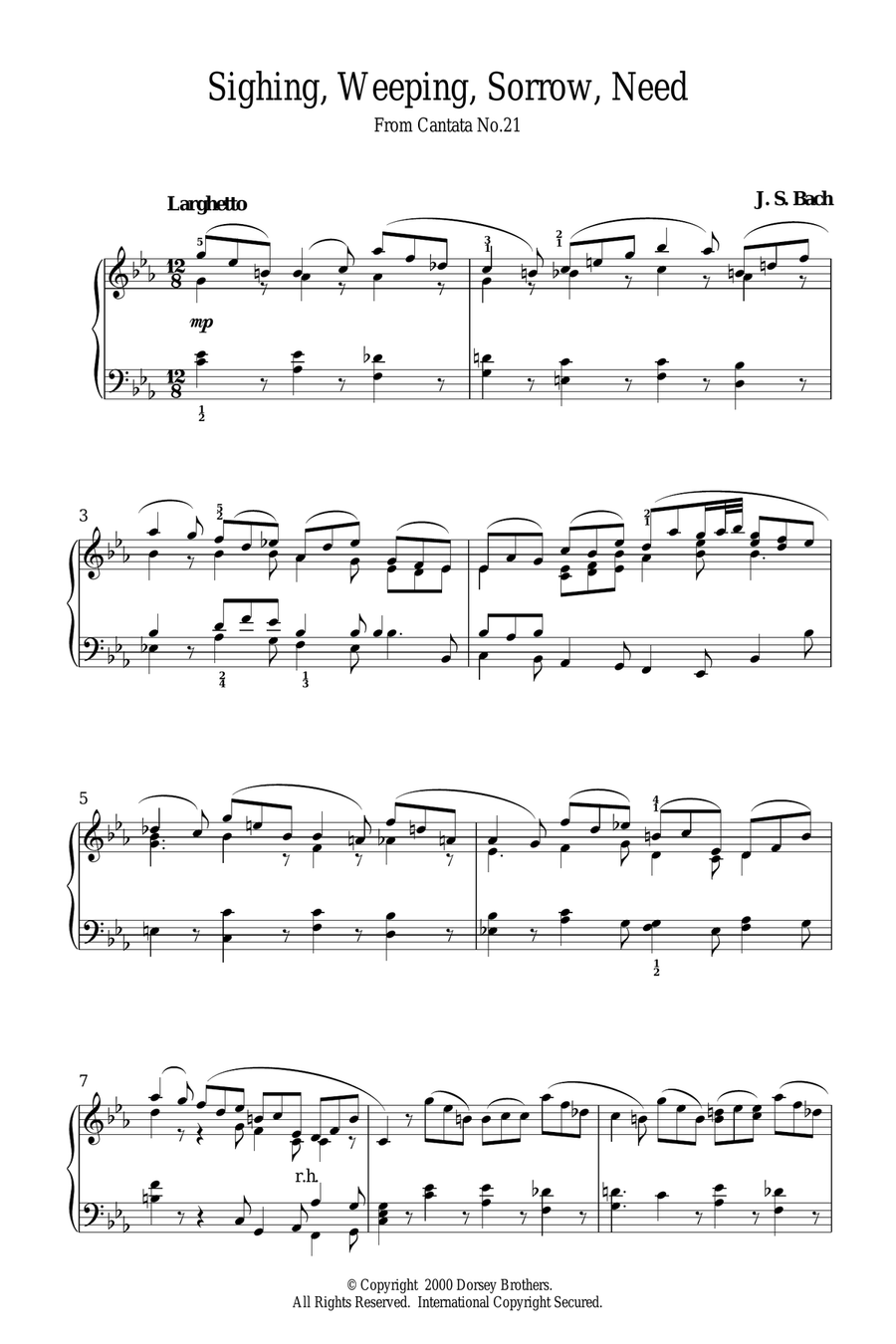 Sighing, Weeping, Sorrow, Need Piano Solo scores gallery preview page 1