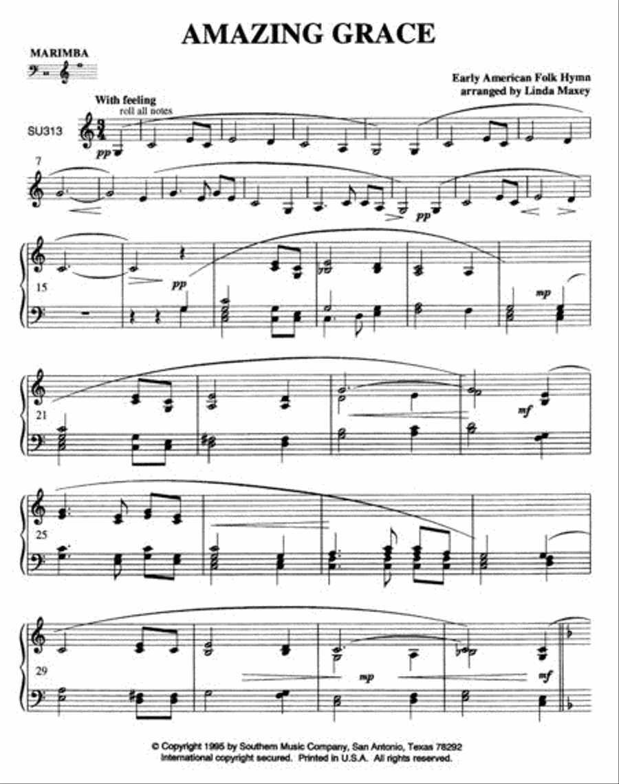 Amazing Grace Amazing Grace Marimba scores gallery preview page 2
