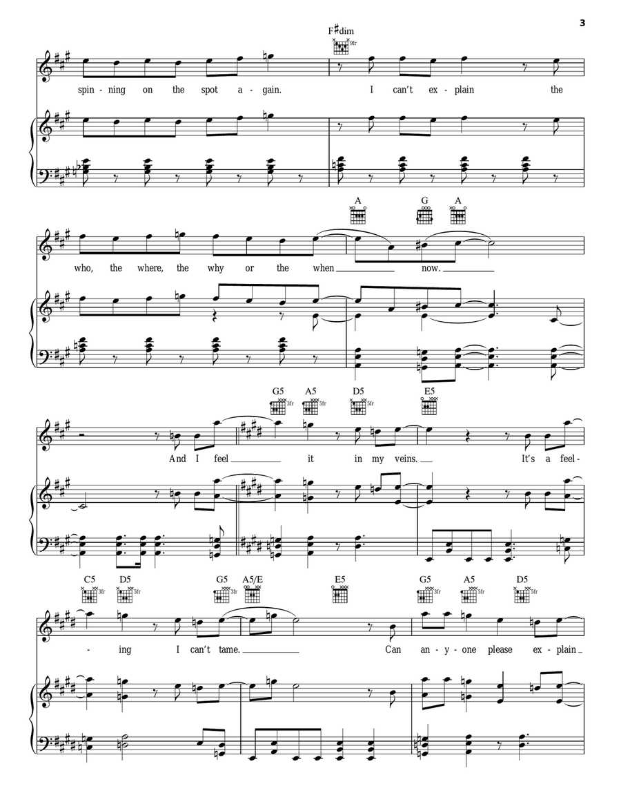 Bouncing Off The Walls Piano, Vocal, Guitar scores gallery preview page 3