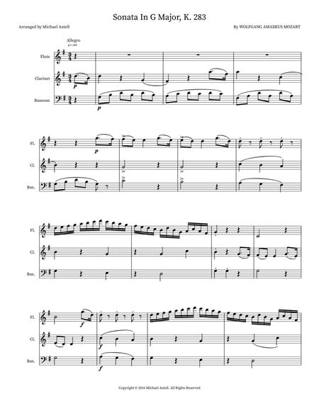 Sonata In G Major, K. 283