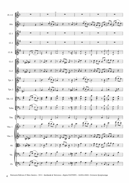 Sarabande & Variations - Georg Friedrich Haendel - Barry Lyndon Soundtrack for Full Orchestra (or St image number null