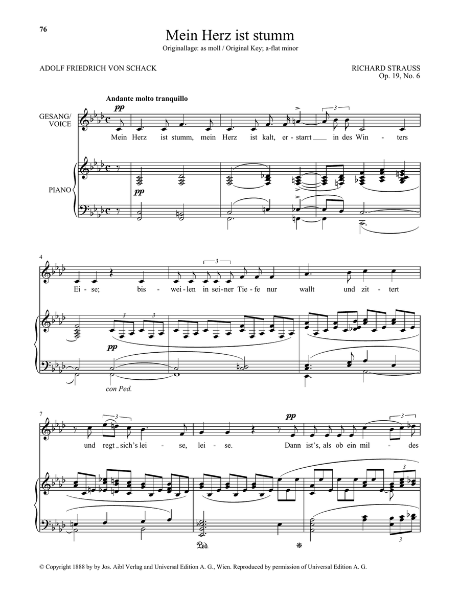 Mein Herz Ist Stumm (Low Voice) Low Voice scores gallery preview page 1