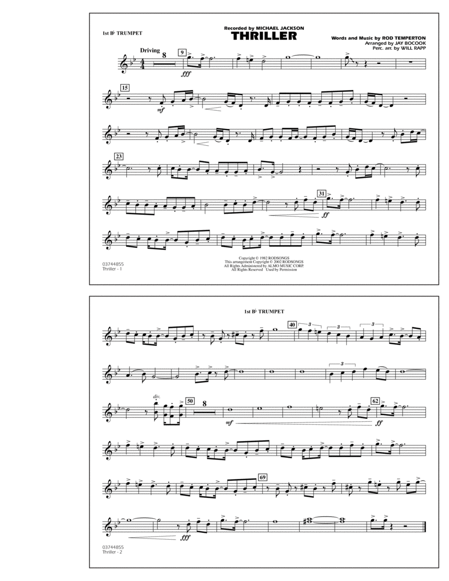 Thriller - 1st Bb Trumpet