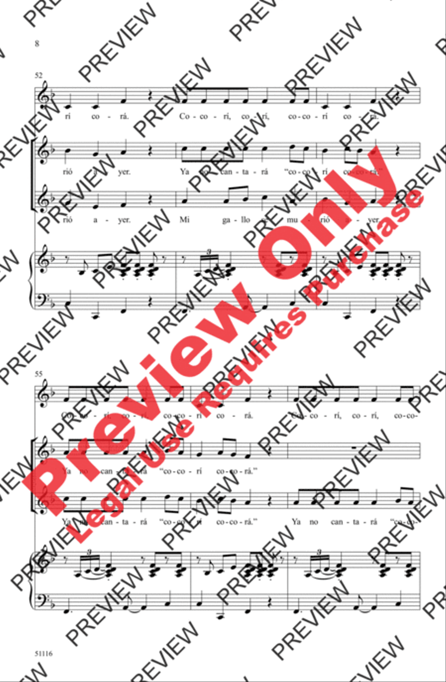 Mi Gallo 2-Part scores gallery preview page 8