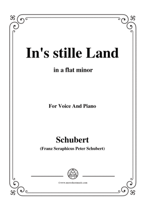 Book cover for Schubert-In's stille Land,in a flat minor,for Voice&Piano