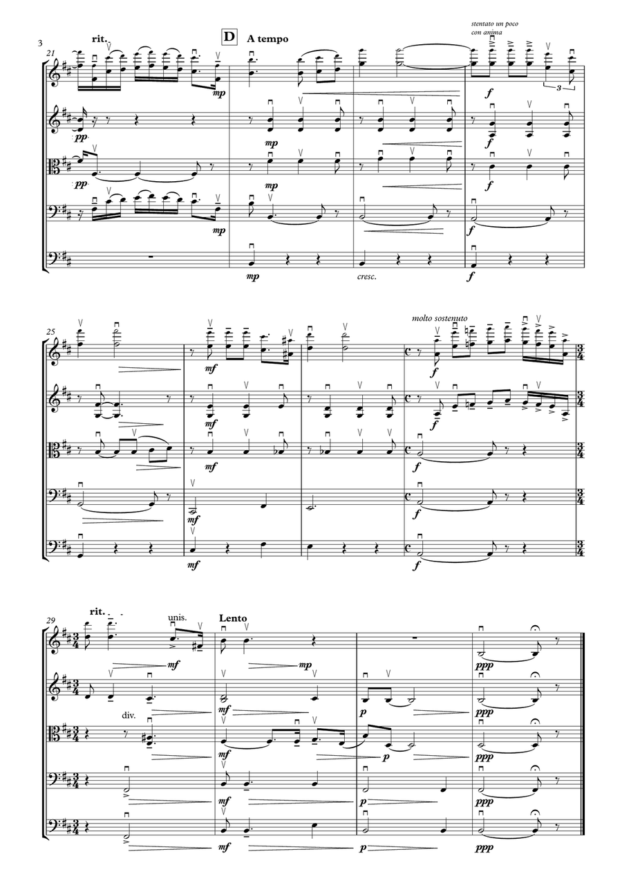 E Lucevan le stelle, from Tosca, by Giacomo Puccini, arranged for String Orchestra by Adrian Mansukh String Orchestra scores gallery preview page 4