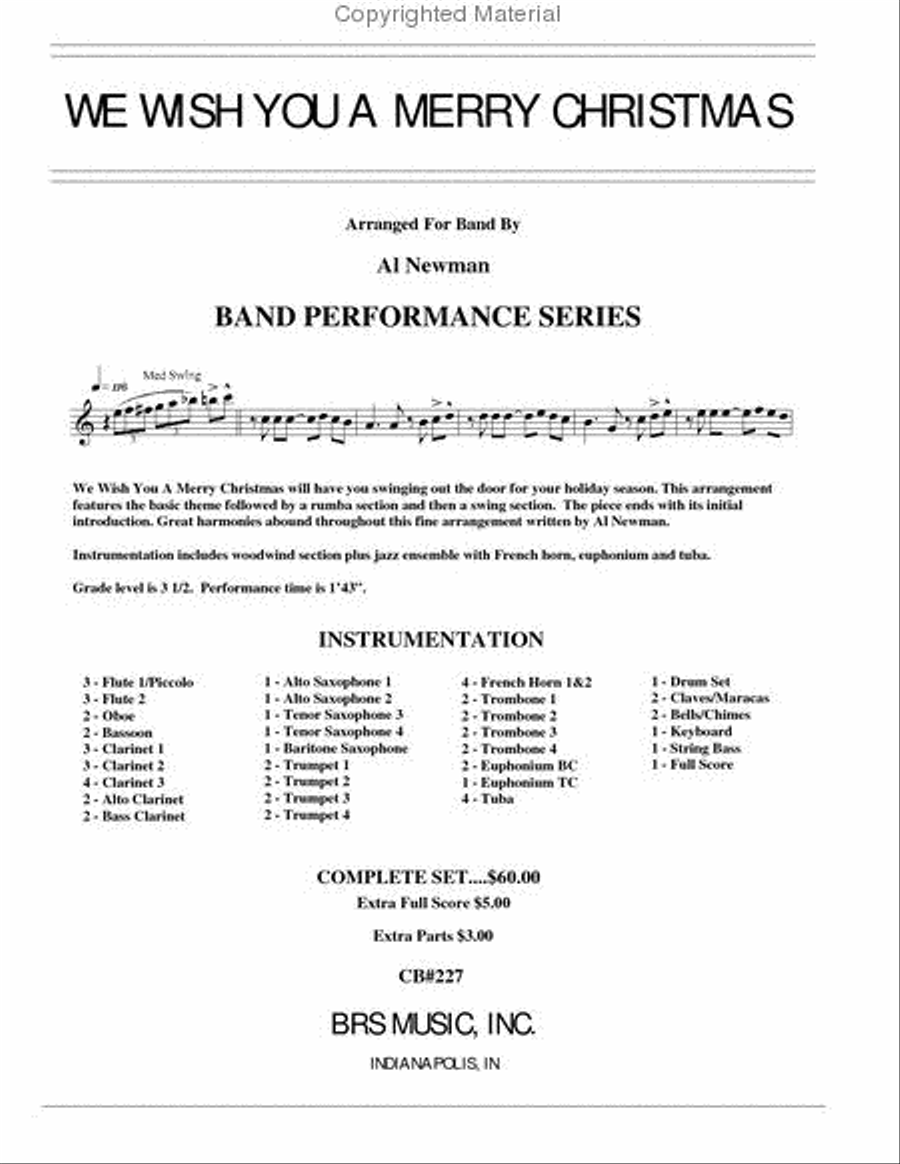 We Wish You A Merry Christmas Concert Band scores gallery preview page 2