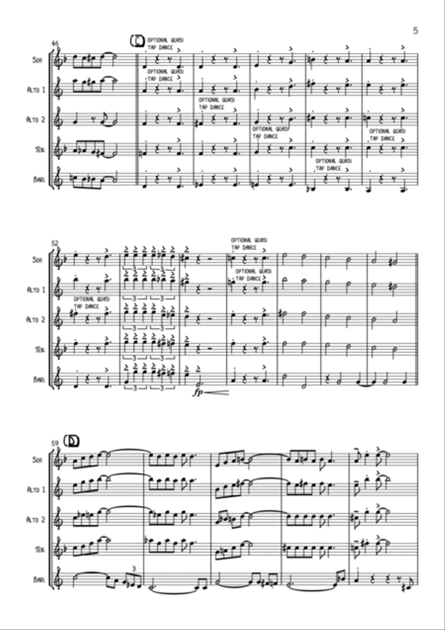 After You've Gone Saxophone Quartet scores gallery preview page 5