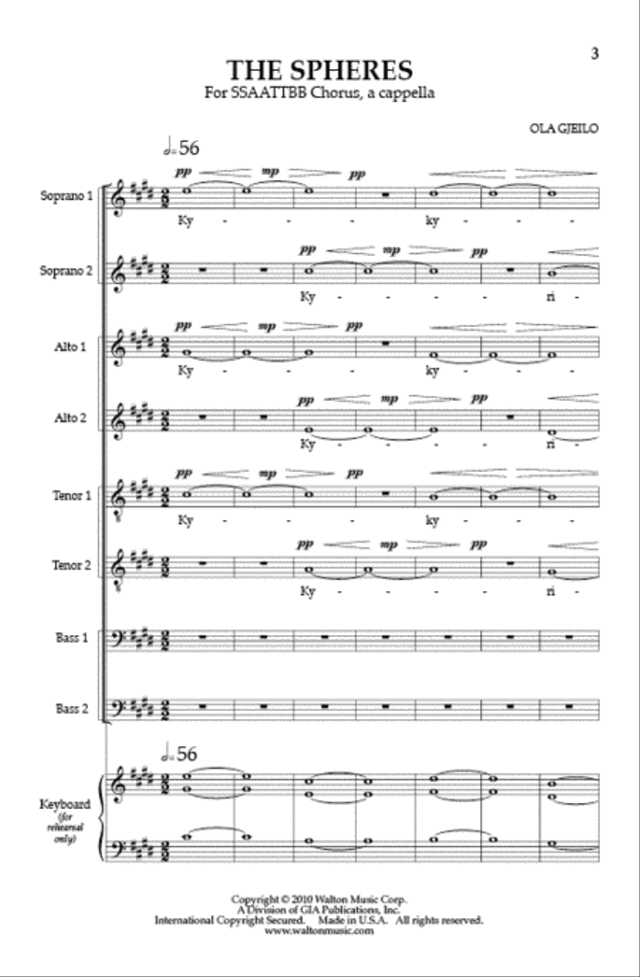 The Spheres (A Cappella Version) SSAATTBB scores gallery preview page 2