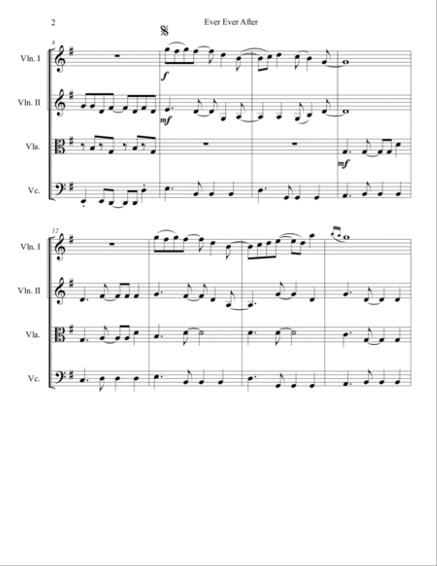 Ever Ever After String Quartet scores gallery preview page 3