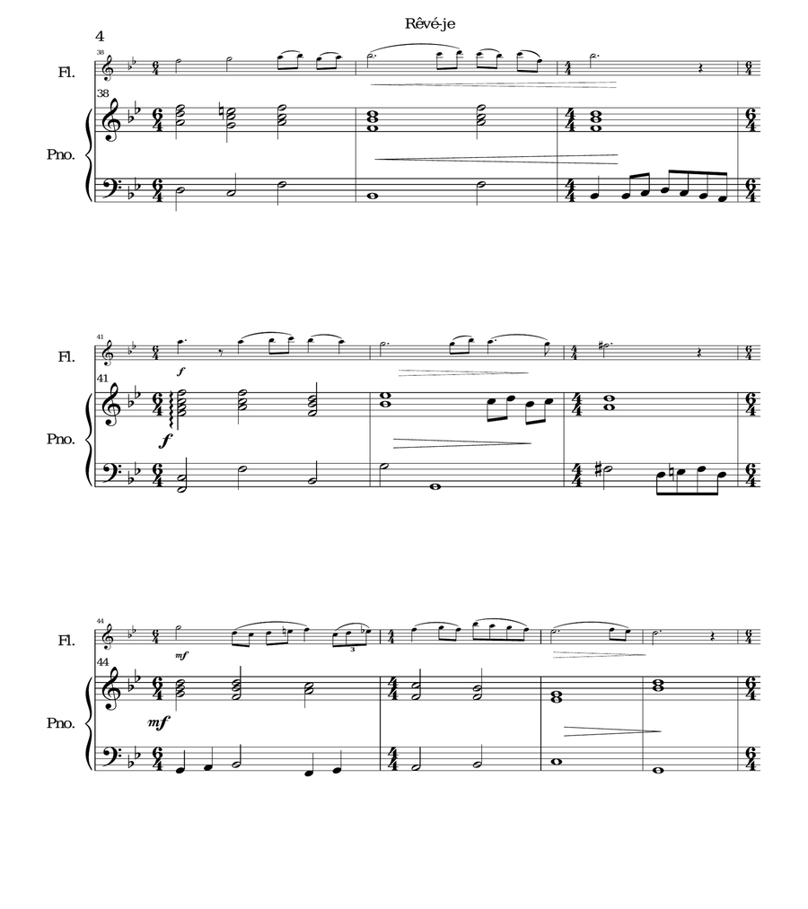 Rêvé-je (Am I dreaming) for flute and piano image number null
