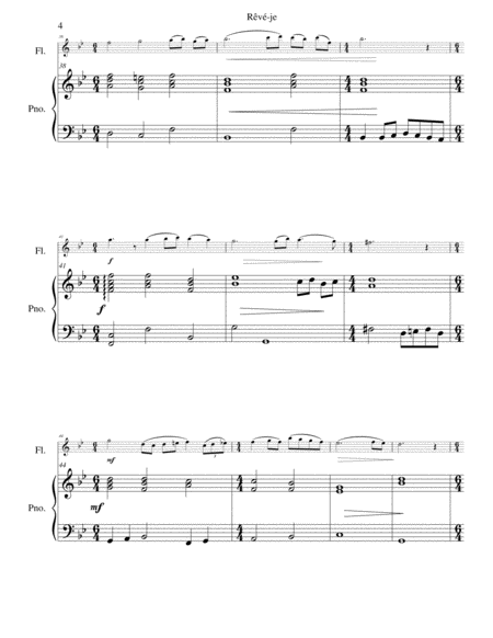 Rêvé-je (Am I dreaming) for flute and piano image number null