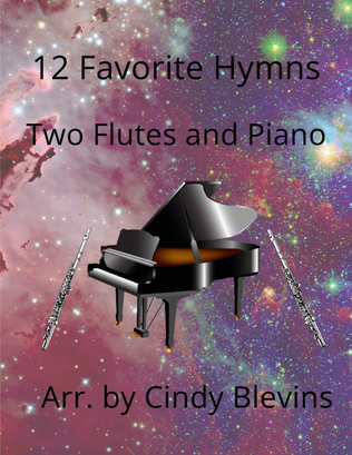 Book cover for 12 Favorite Hymns, Two Flutes and Piano