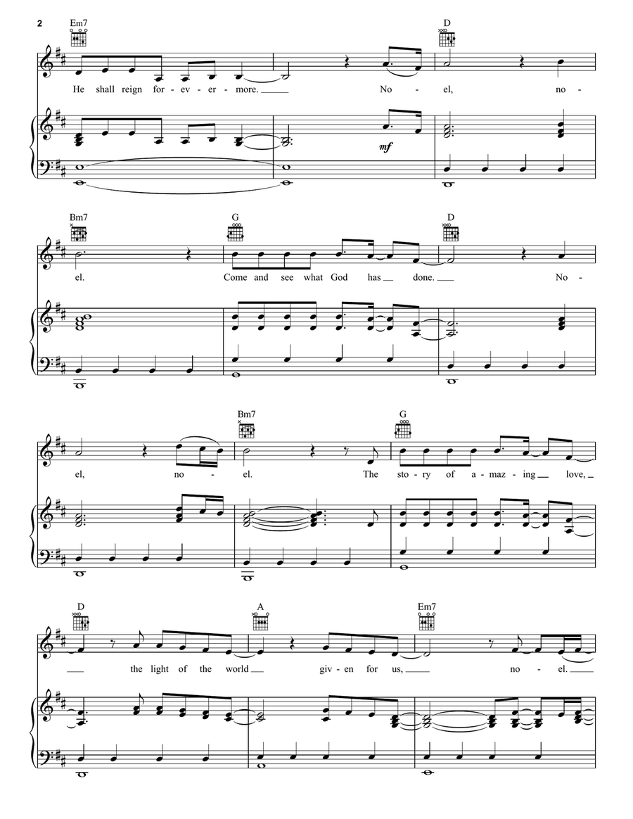 Noel (feat. Lauren Daigle) Piano, Vocal, Guitar scores gallery preview page 2
