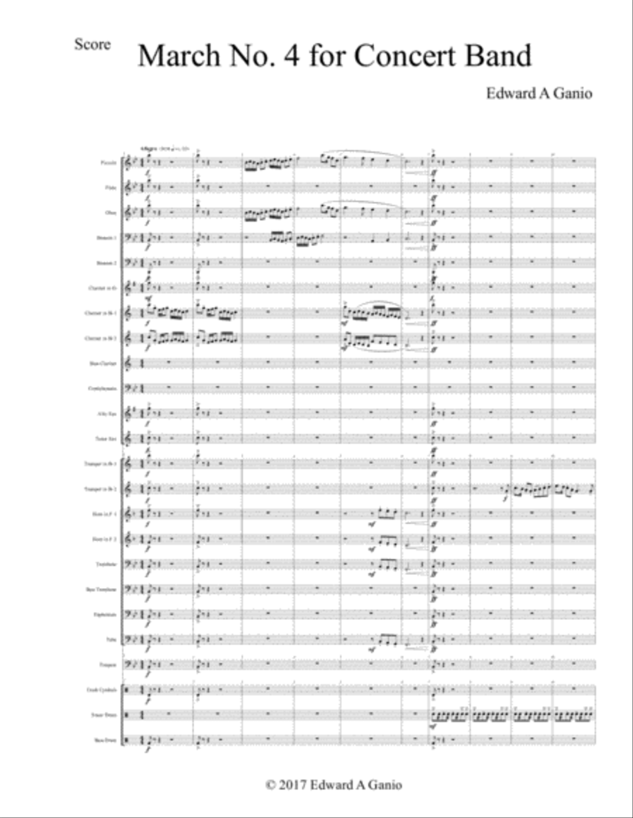 March No. 4 for Concert Band Concert Band scores gallery preview page 1