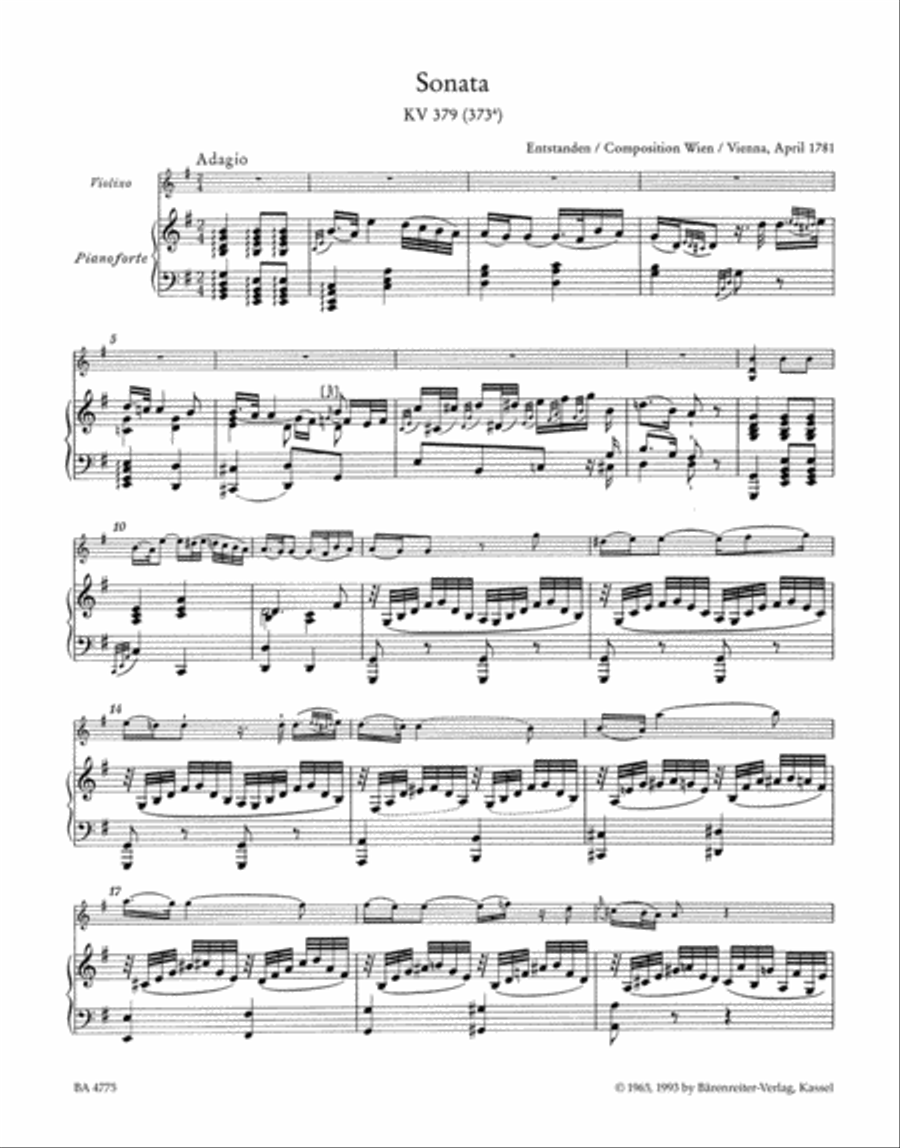 Sonatas for Piano and Violin K. 379 (373a), 376 (374d), 377 (374e), 380 (374f), 404 (385d), 372, 403 (385c), 402 (385e) Violin Solo scores gallery preview page 2