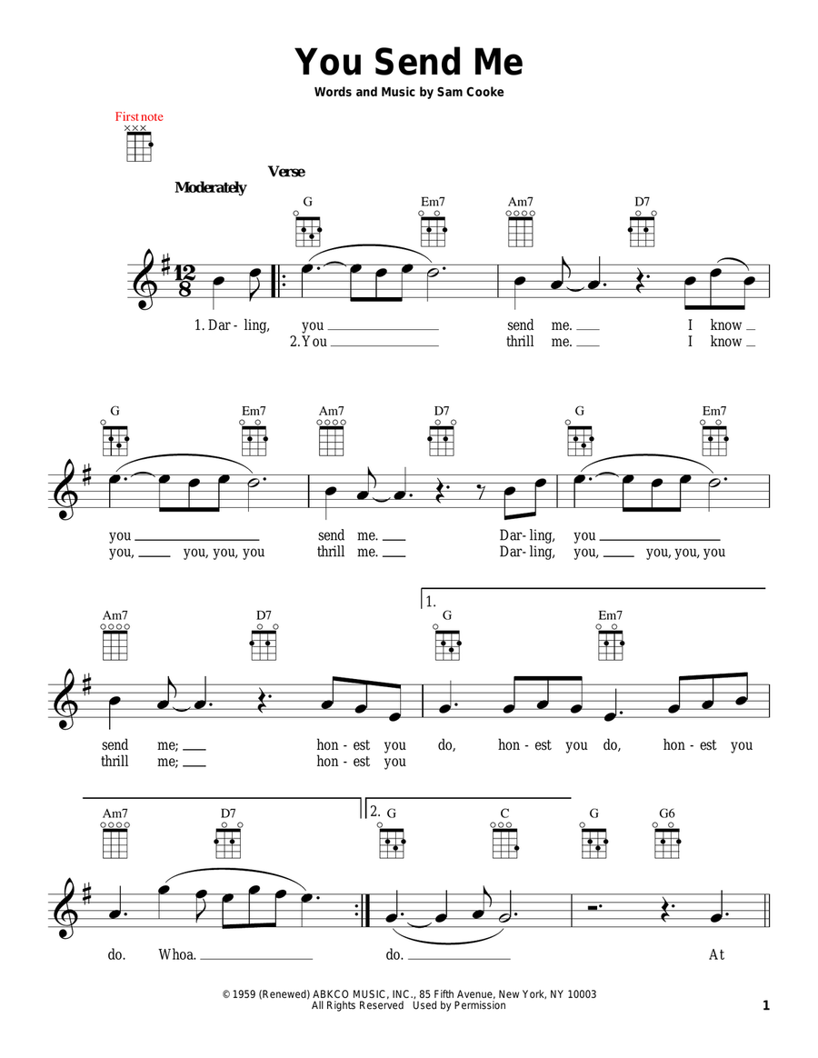 You Send Me Ukulele scores gallery preview page 1
