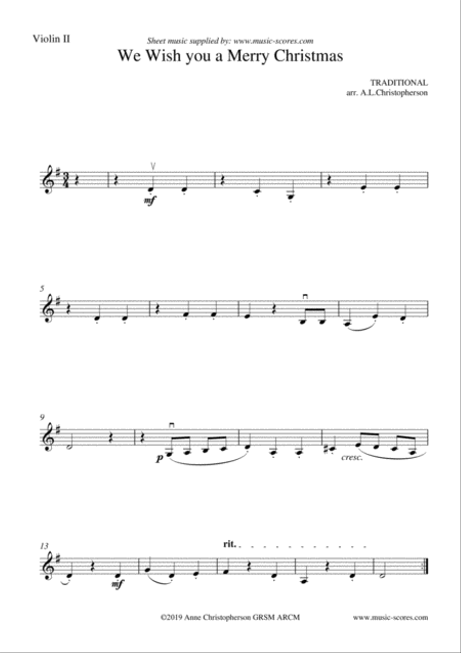 We Wish you a Merry Christmas - String Quartet String Quartet scores gallery preview page 3